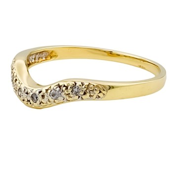 9ct gold Diamond Wishbone Ring size N